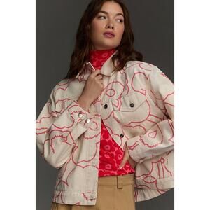 nwt MARIMEKKO x ANTHROPOLOGIE sz L Pieni Ystavayys Piirto Unniko denim jacket